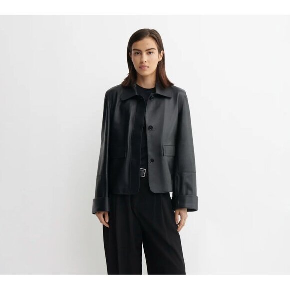 ARMA Ella Black Leather Rolled Cuff Jacket $845 NWT Sz 36 Small US 6 - Picture 3 of 8